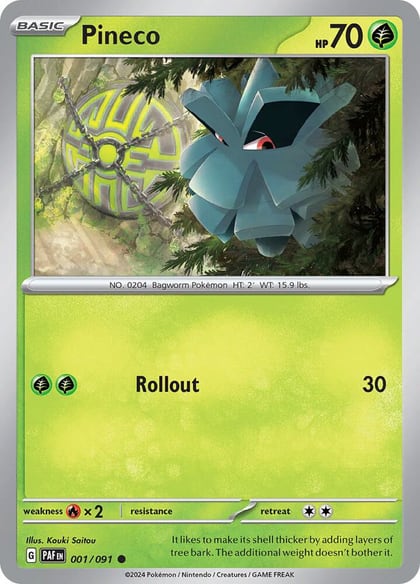 Pineco - 001/091, SV: Paldean Fates 001/091