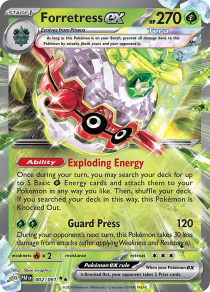 Forretress ex - 002/091, SV: Paldean Fates 002/091