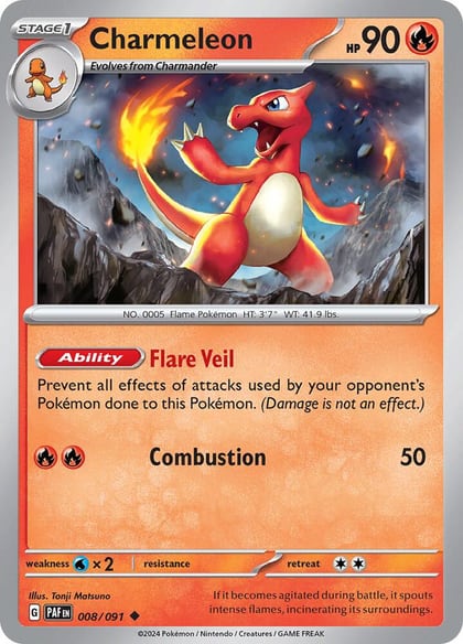 Charmeleon - 008/091, SV: Paldean Fates 008/091