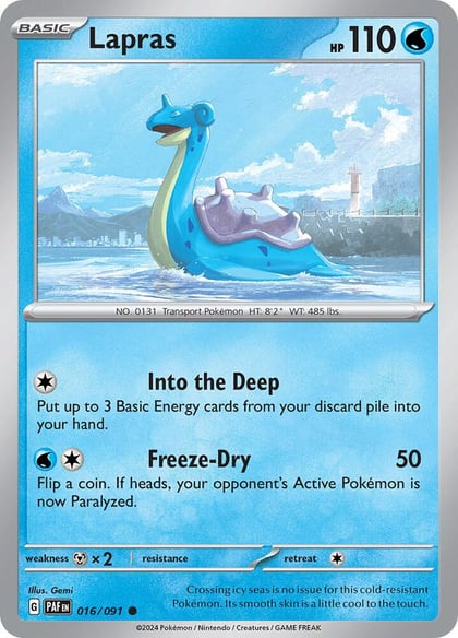 Lapras, SV: Paldean Fates 016/091