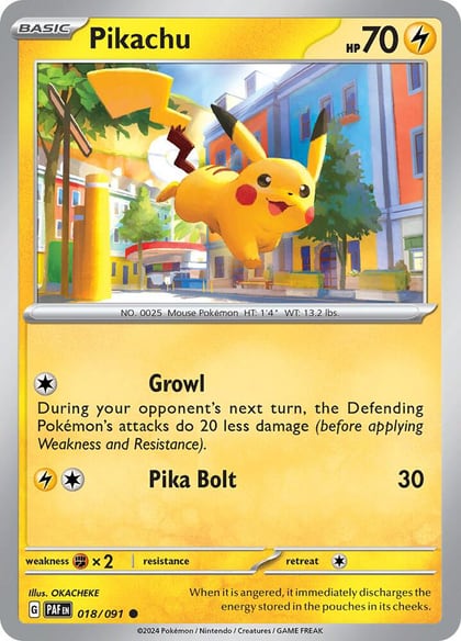 Pikachu - 018/091, SV: Paldean Fates 018/091