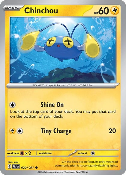 Chinchou, SV: Paldean Fates 020/091