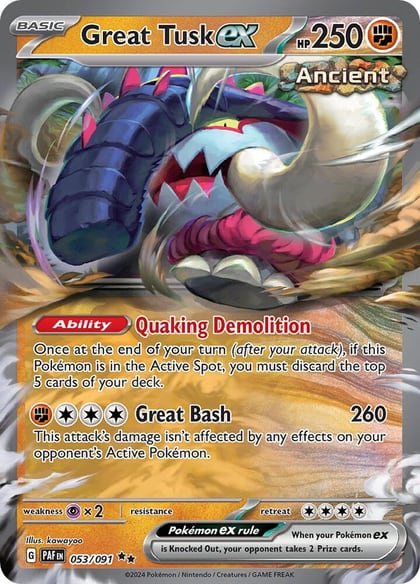 Great Tusk ex, SV: Paldean Fates 053/091