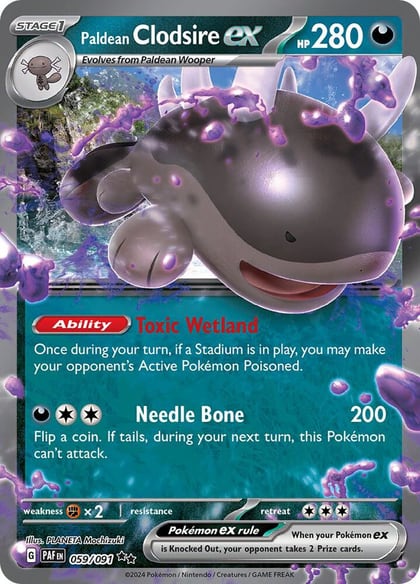 Paldean Clodsire ex - 059/091, SV: Paldean Fates 059/091