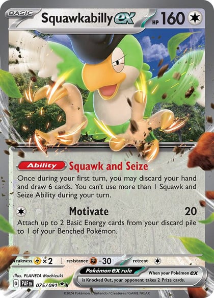 Squawkabilly ex - 075/091, SV: Paldean Fates 075/091