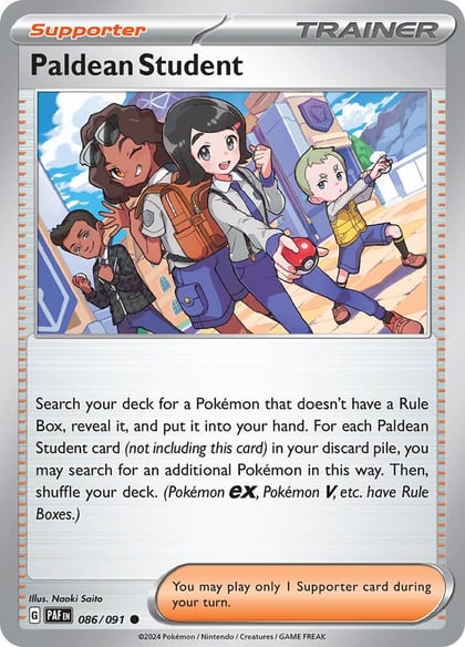 Paldean Student - 086/091, SV: Paldean Fates 086/091