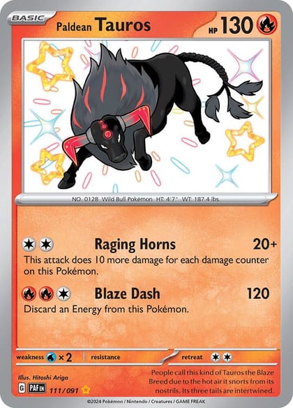 Paldean Tauros - 111/091, SV: Paldean Fates 111/091