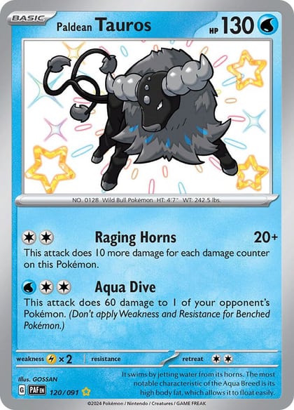 Paldean Tauros - 120/091, SV: Paldean Fates 120/091
