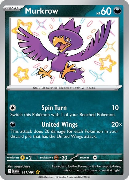 Murkrow, SV: Paldean Fates 181/091