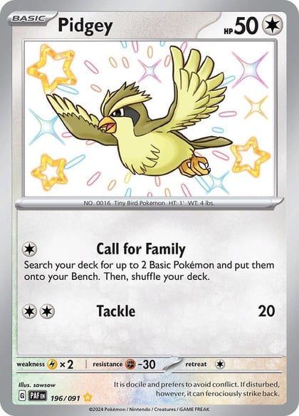 Pidgey, SV: Paldean Fates 196/091