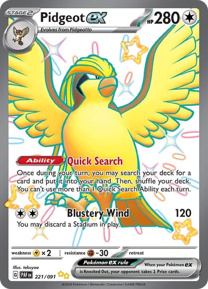 Pidgeot ex, SV: Paldean Fates 221/091