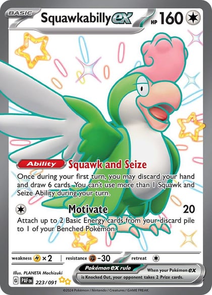 Squawkabilly ex - 223/091, SV: Paldean Fates 223/091