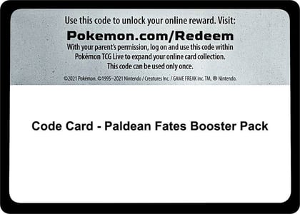 Code Card - Paldean Fates Booster Pack, SV: Paldean Fates P536240