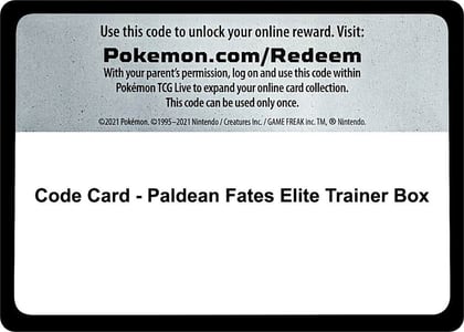 Code Card - Paldean Fates Elite Trainer Box, SV: Paldean Fates P536256