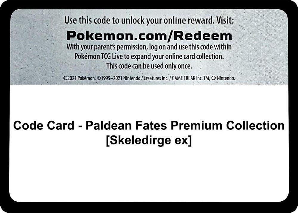 Code Card - Paldean Fates Premium Collection [Skeledirge ex], SV: Paldean Fates P550770