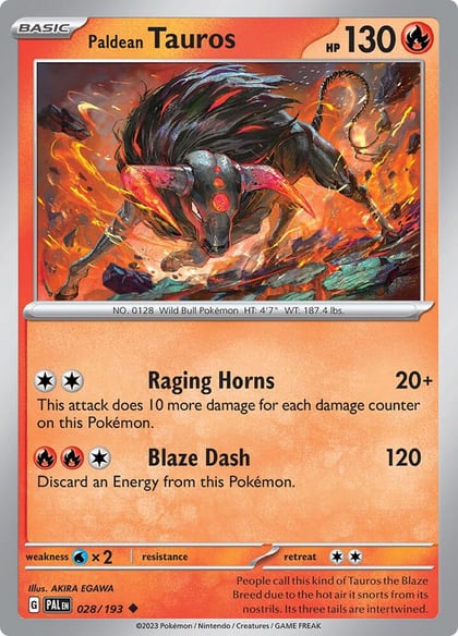Paldean Tauros - 028/193, SV02: Paldea Evolved 028/193