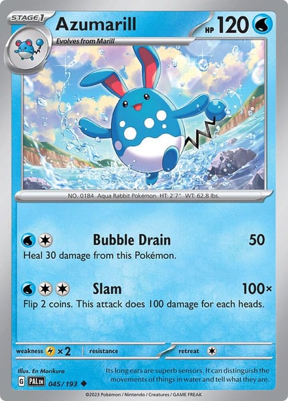 Azumarill, SV02: Paldea Evolved 045/193
