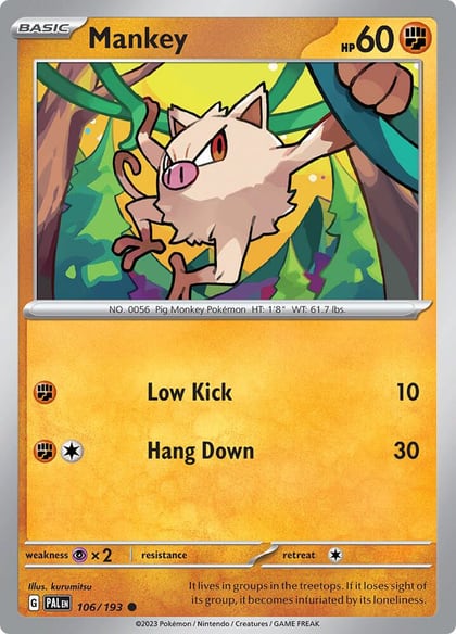 Mankey, SV02: Paldea Evolved 106/193