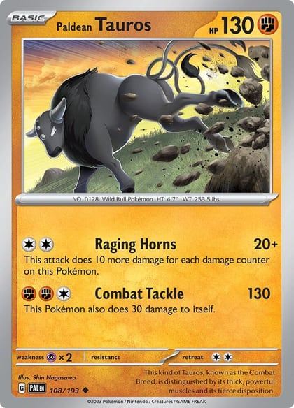 Paldean Tauros - 108/193, SV02: Paldea Evolved 108/193