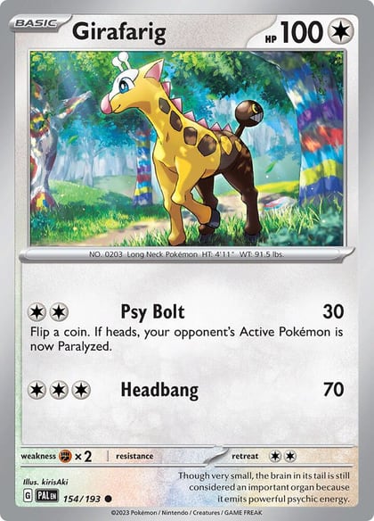 Girafarig, SV02: Paldea Evolved 154/193