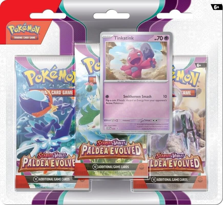 Paldea Evolved 3 Pack Blister [Tinkatink], SV02: Paldea Evolved P493997