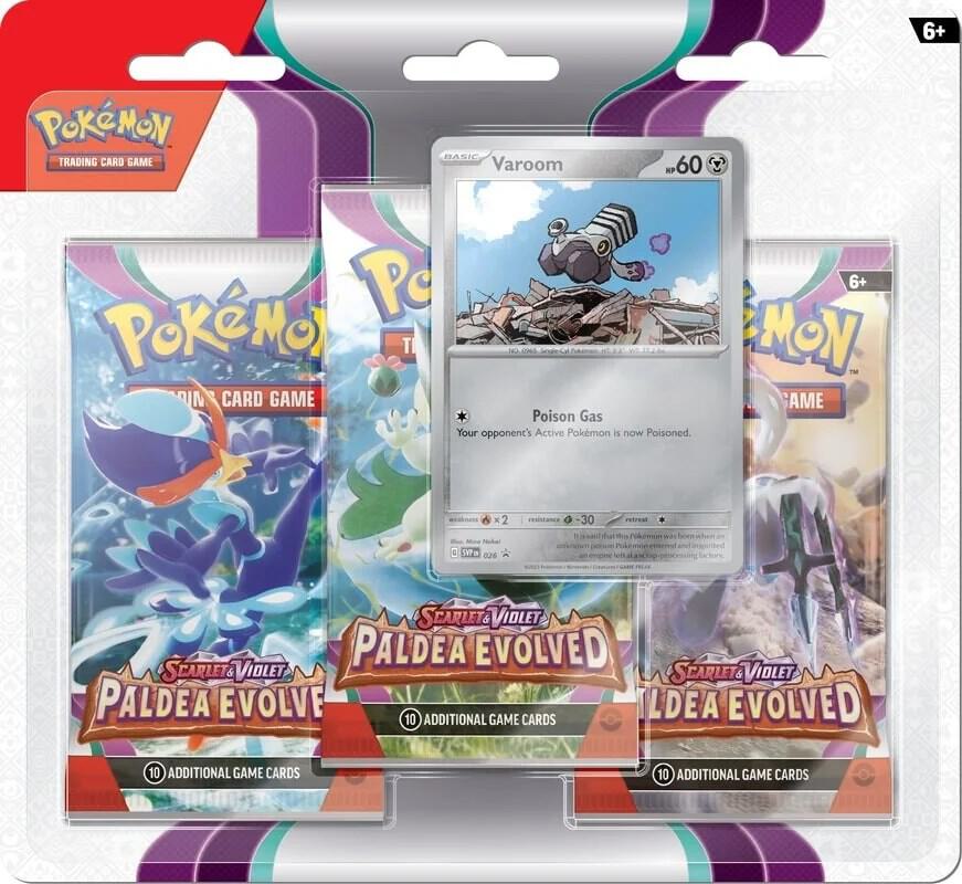 Paldea Evolved 3 Pack Blister [Varoom], SV02: Paldea Evolved P493998
