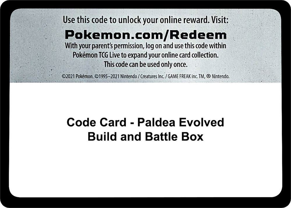 Code Card - Paldea Evolved Build and Battle Box, SV02: Paldea Evolved P505076