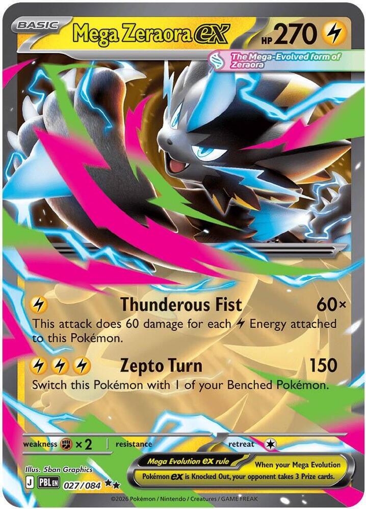 Mega Zeraora ex - 027/084, ME05: Pitch Black 027/084