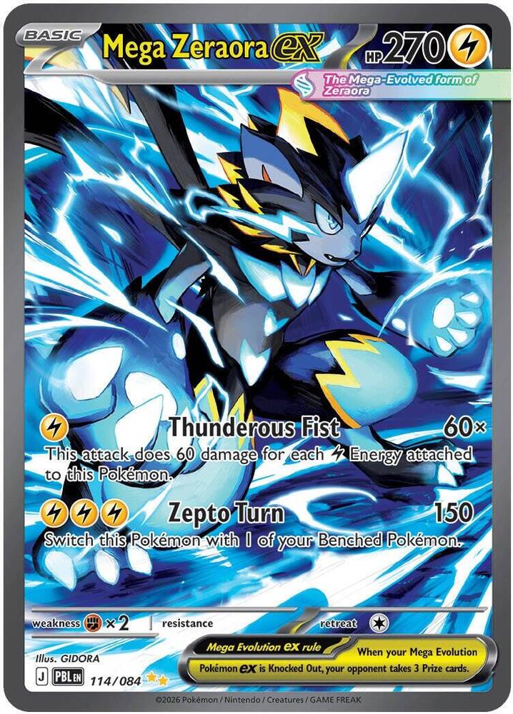 Mega Zeraora ex - 114/084, ME05: Pitch Black 114/084