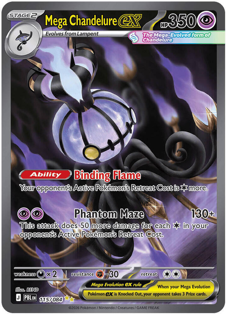 Mega Chandelure ex - 115/084, ME05: Pitch Black 115/084