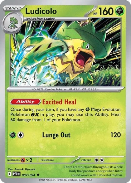 Ludicolo - 007/094, ME02: Phantasmal Flames 007/094