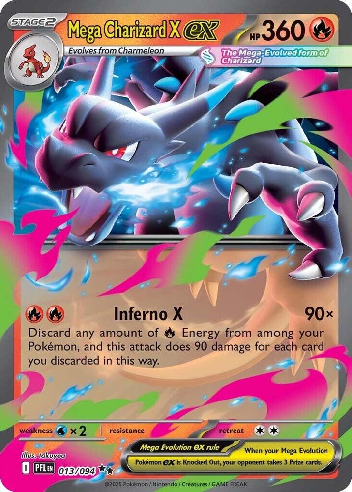 Mega Charizard X ex - 013/094, ME02: Phantasmal Flames 013/094