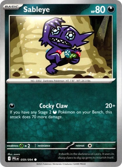 Sableye, ME02: Phantasmal Flames 059/094