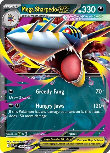 Mega Sharpedo ex - 061/094, ME02: Phantasmal Flames 061/094