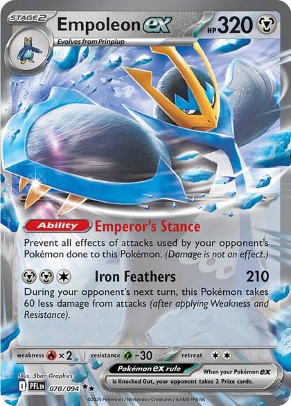 Empoleon ex - 070/094, ME02: Phantasmal Flames 070/094
