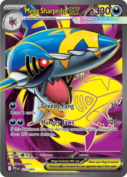 Mega Sharpedo ex - 113/094, ME02: Phantasmal Flames 113/094