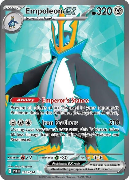 Empoleon ex - 114/094, ME02: Phantasmal Flames 114/094