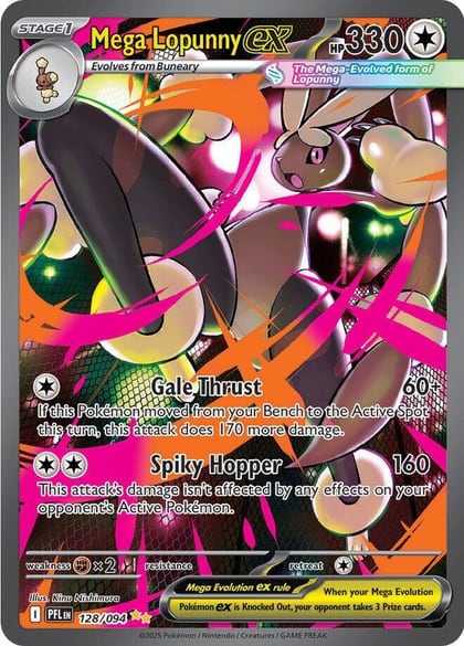 Mega Lopunny ex - 128/094, ME02: Phantasmal Flames 128/094