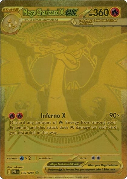 Mega Charizard X ex - 130/094, ME02: Phantasmal Flames 130/094