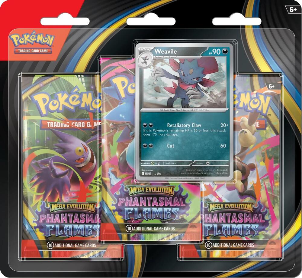 Phantasmal Flames 3 Pack Blister [Weavile], ME02: Phantasmal Flames P654156