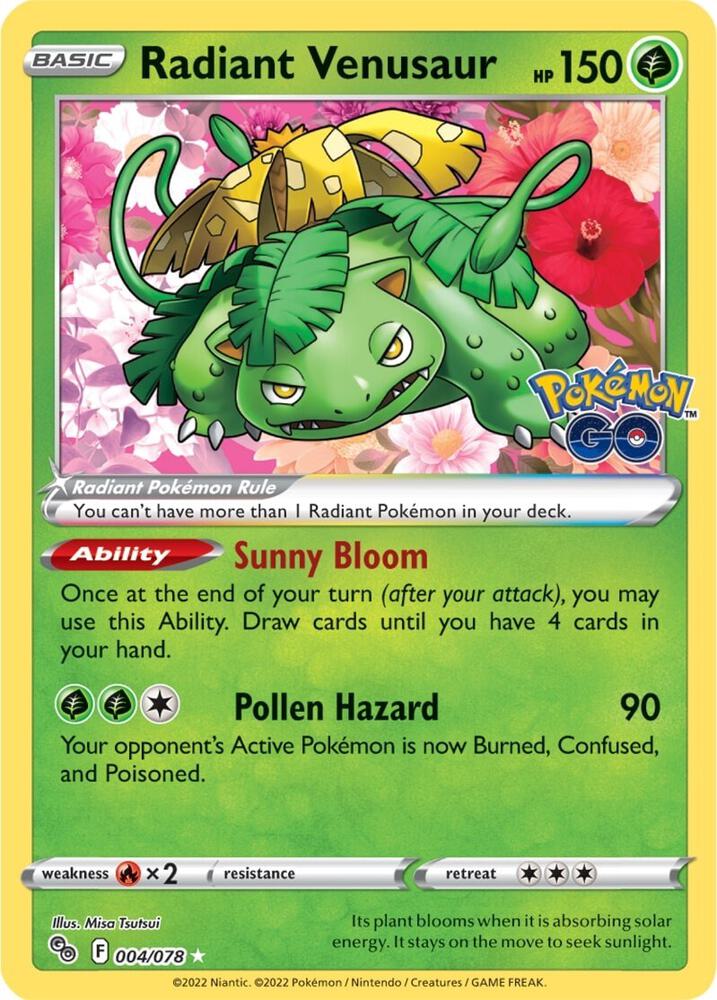 Radiant Venusaur, Pokemon GO 004/078