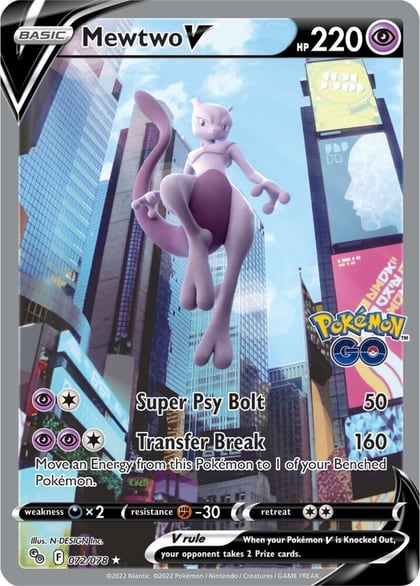 Mewtwo V (Alternate Full Art), Pokemon GO 072/078