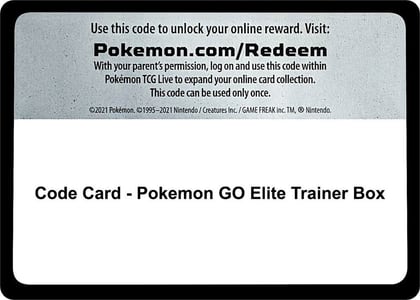 Code Card - Pokemon GO Elite Trainer Box, Pokemon GO P271515
