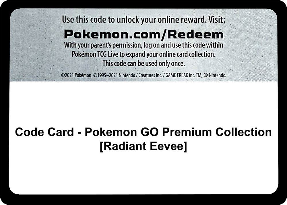 Code Card - Pokemon GO Premium Collection [Radiant Eevee], Pokemon GO P271517