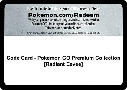 Code Card - Pokemon GO Premium Collection [Radiant Eevee], Pokemon GO P271517