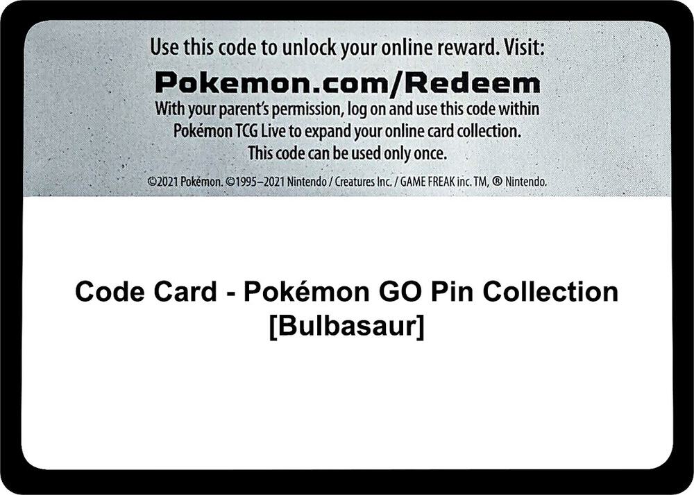 Code Card - Pokemon GO Pin Collection [Bulbasaur], Pokemon GO P275831