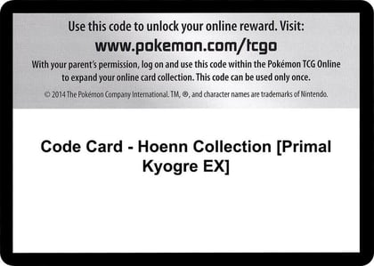 Code Card - Hoenn Collection [Primal Kyogre EX], XY - Phantom Forces P280435