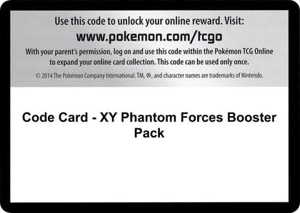Code Card - XY Phantom Forces Booster Pack, XY - Phantom Forces P280446