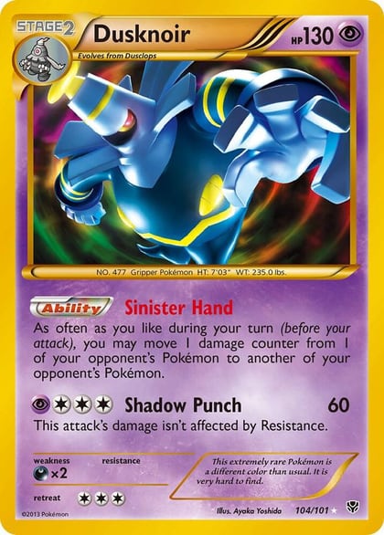 Dusknoir (104 Secret Rare), Plasma Blast 104/101