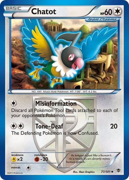 Chatot (Team Plasma), Plasma Blast 77/101